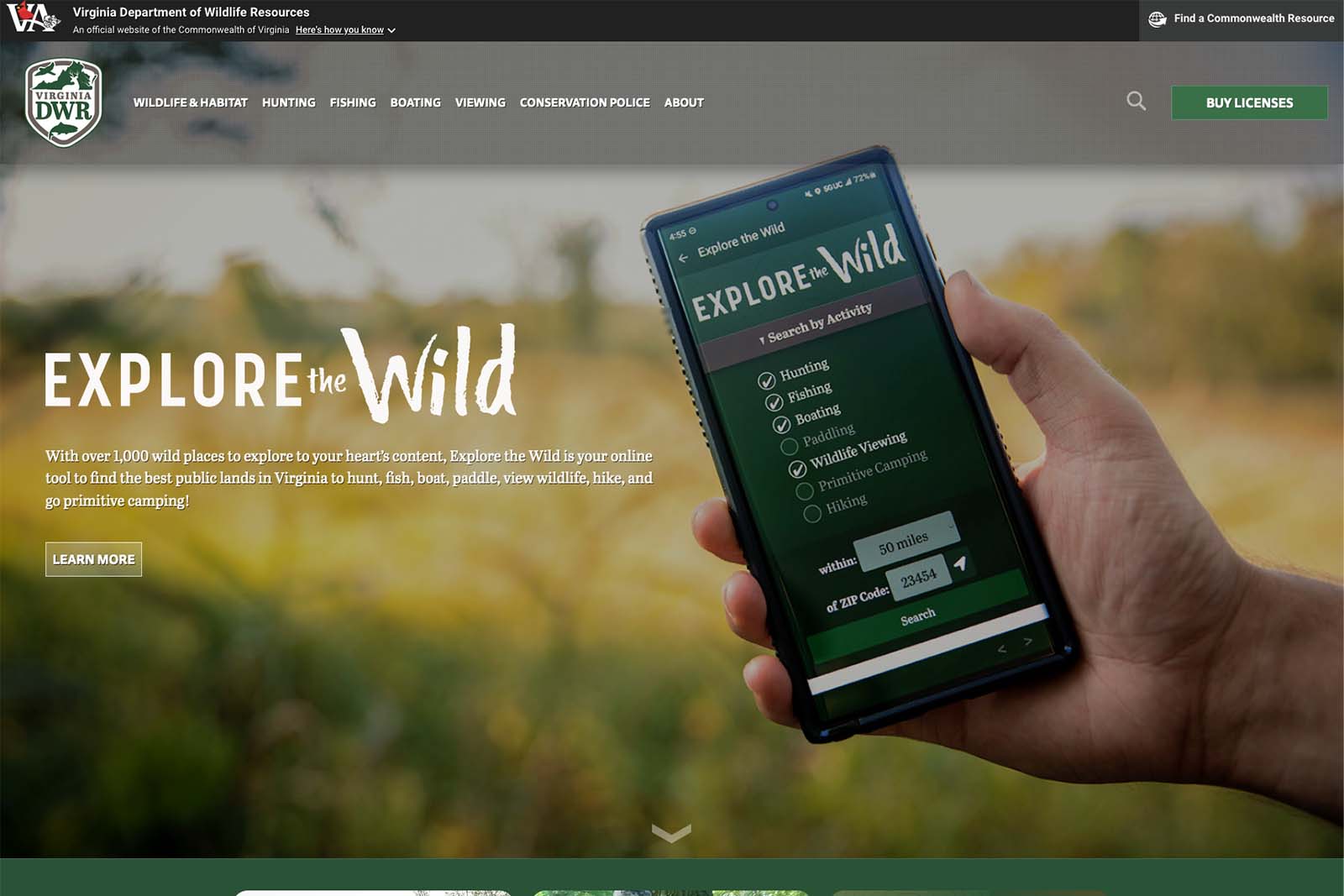 DWR 网站主页截图